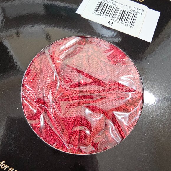 Honey Birdette Azalea Red Thigh Highs Suspender Stockings Hosiery Size M - Picture 3 of 4